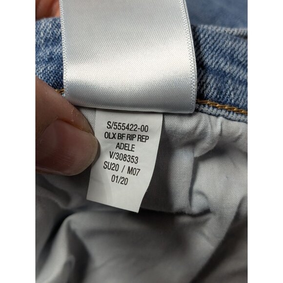 Old Navy Boyfriend Jeans Women Size 16 Tall Mid Rise Patchwork Distressed Grunge - Picture 12 of 12